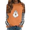 Women's Halloween Print Long Sleeve T-Shirt Round Neck Casual Top