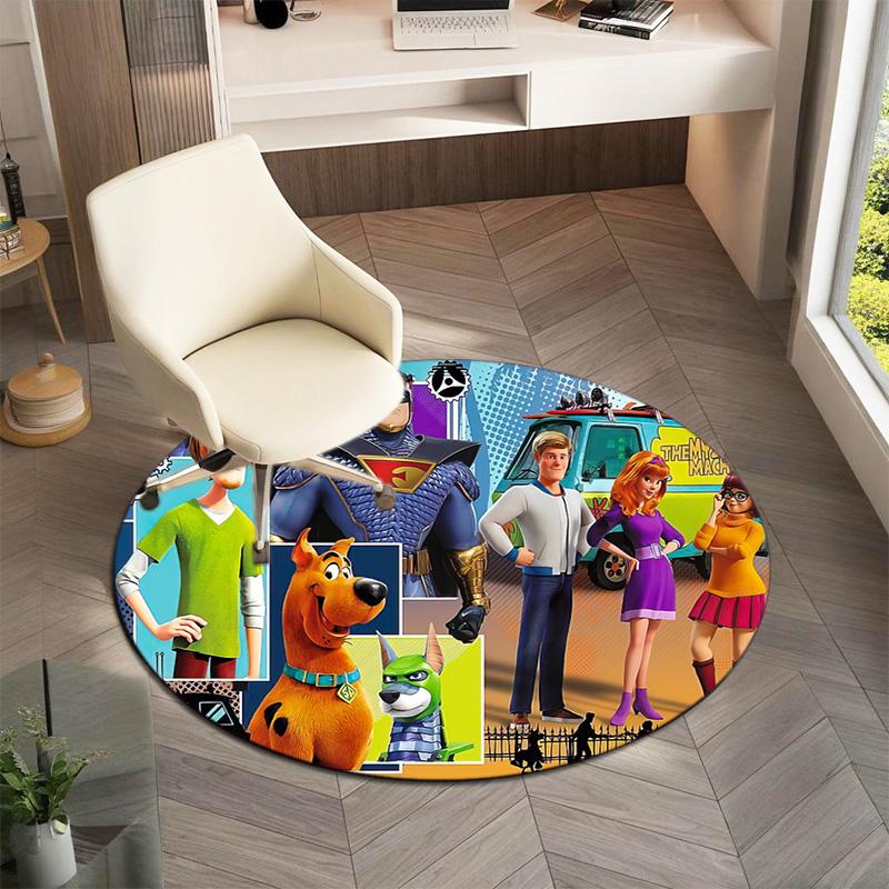 Halloween Supernatural Comedy Adventure Movie Scooby-Doo Round Carpet Soft Home Decoration Corridor Table and Chair Anti Slip Outdoor Floor Mat Rug 16