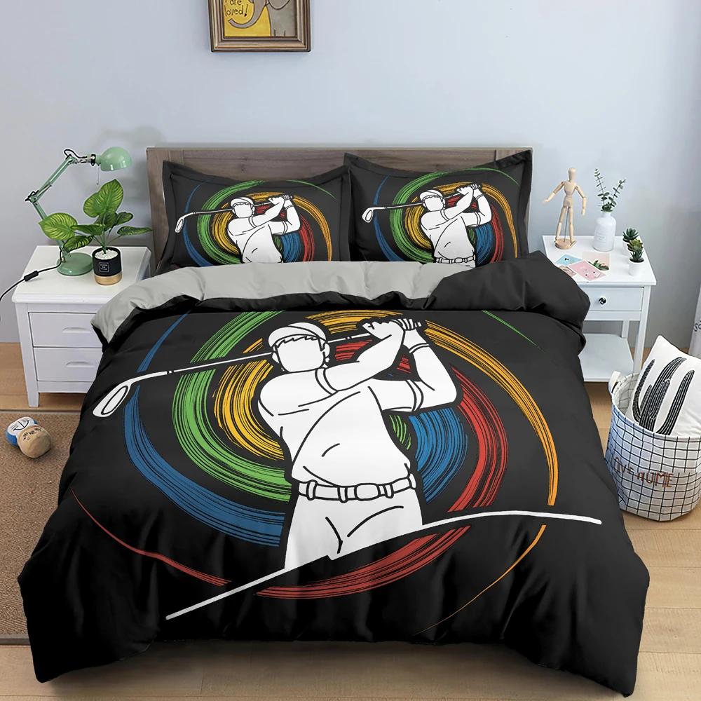 Sport Player King Queen Duvet Cover Skiing Action Bedding Set Teens Adults Extreme Sport Soft Black 2/3pcs Polyester Quilt Cover