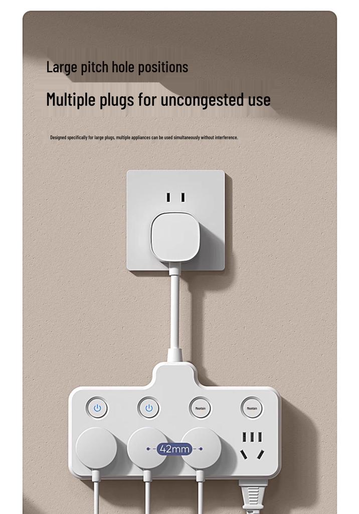 International Dual Multi-function Power Extension Plug Converter & Strip