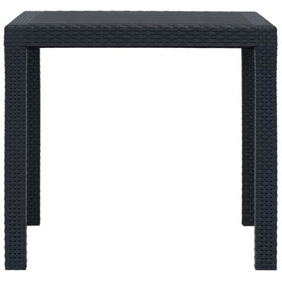 Garden Table Anthracite 79 X 79 X 72 Cm Plastic Rattan Look