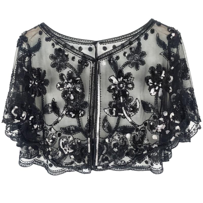 Sparkling Short Scarf Shawl With Glittering Sequined For Women And Girl Beach Event Evening Party Dressingup Accessory