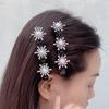 5x Sparkling Crystal Stone Braided Hair Clips Tooth-Shaped Non-Slip Bang Hairpin