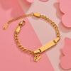 Atoztide Personalized Engrave Baby Name Heart Star Butterfly Date Bracelet Stainless Steel for Women Kid Link Chain Jewelry Gift