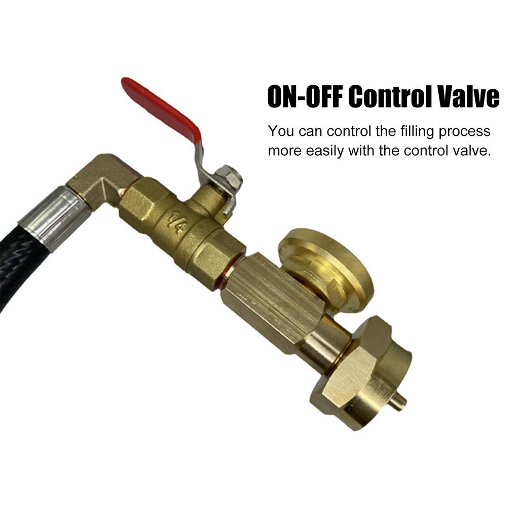 Furtun Adaptor Reumplere Propan cu Manometru și Supapă de Control ON/OFF, Furtun de Extensie 3 FT 36 Inch pentru Rezervoare Gaz Propan 1LB
