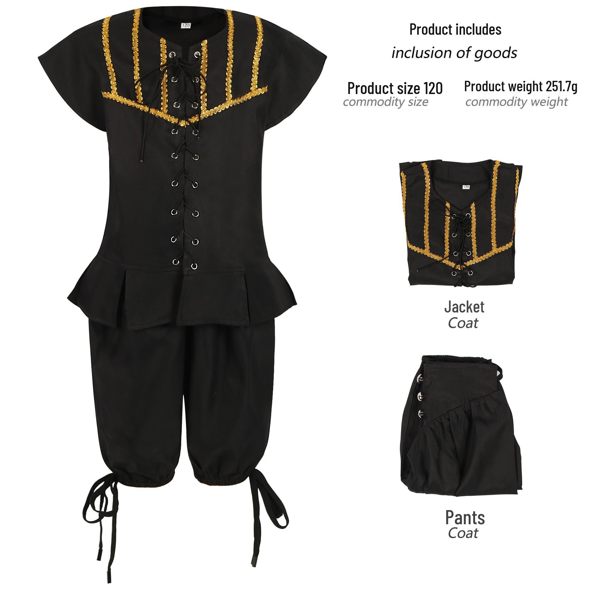 

Children s Halloween Pirate Costume - Medieval, Renaissance, Steampunk Stage Cosplay Size 110