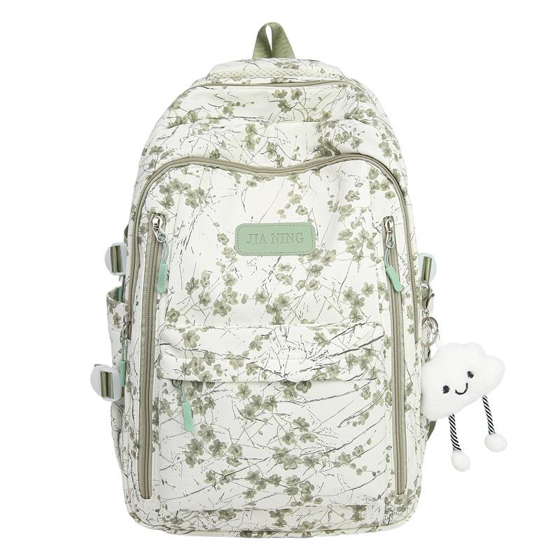 New Sweet Girl Backpack Waterproof Primary School Junior High School Student Schoolbag Printed Bamboo Literary Chinese Style Backpack
