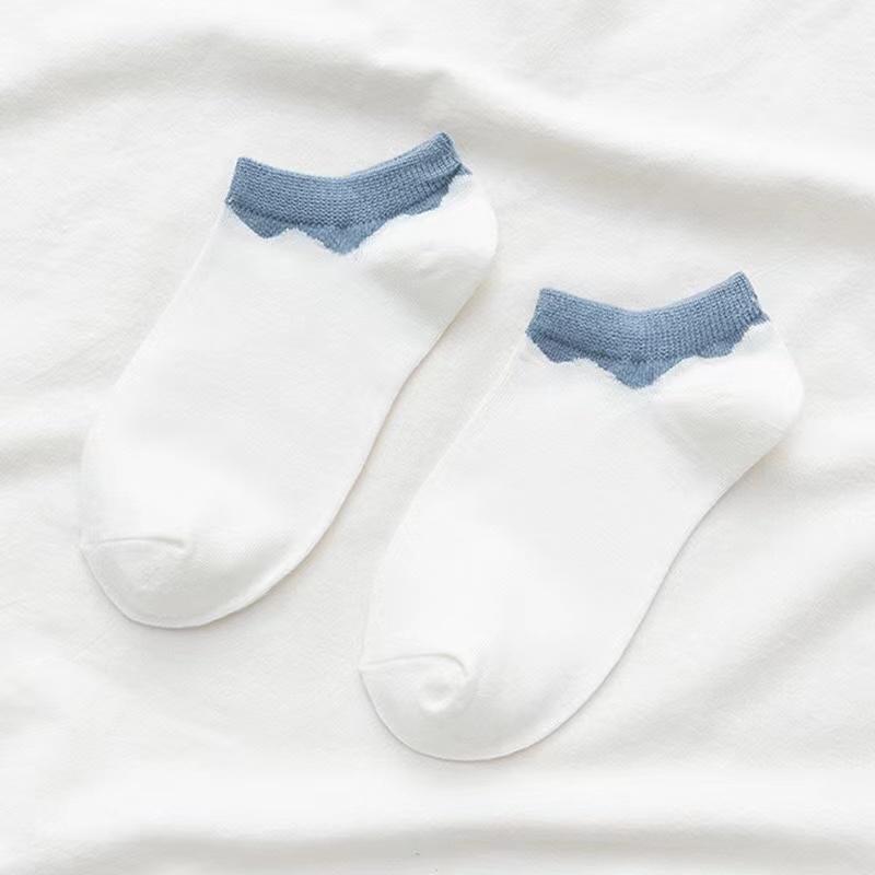 6 Pairs of Women's Spring and Summer Four Season Striped Plaid Fashion Trend Simple and Comfortable Sports Style Socks