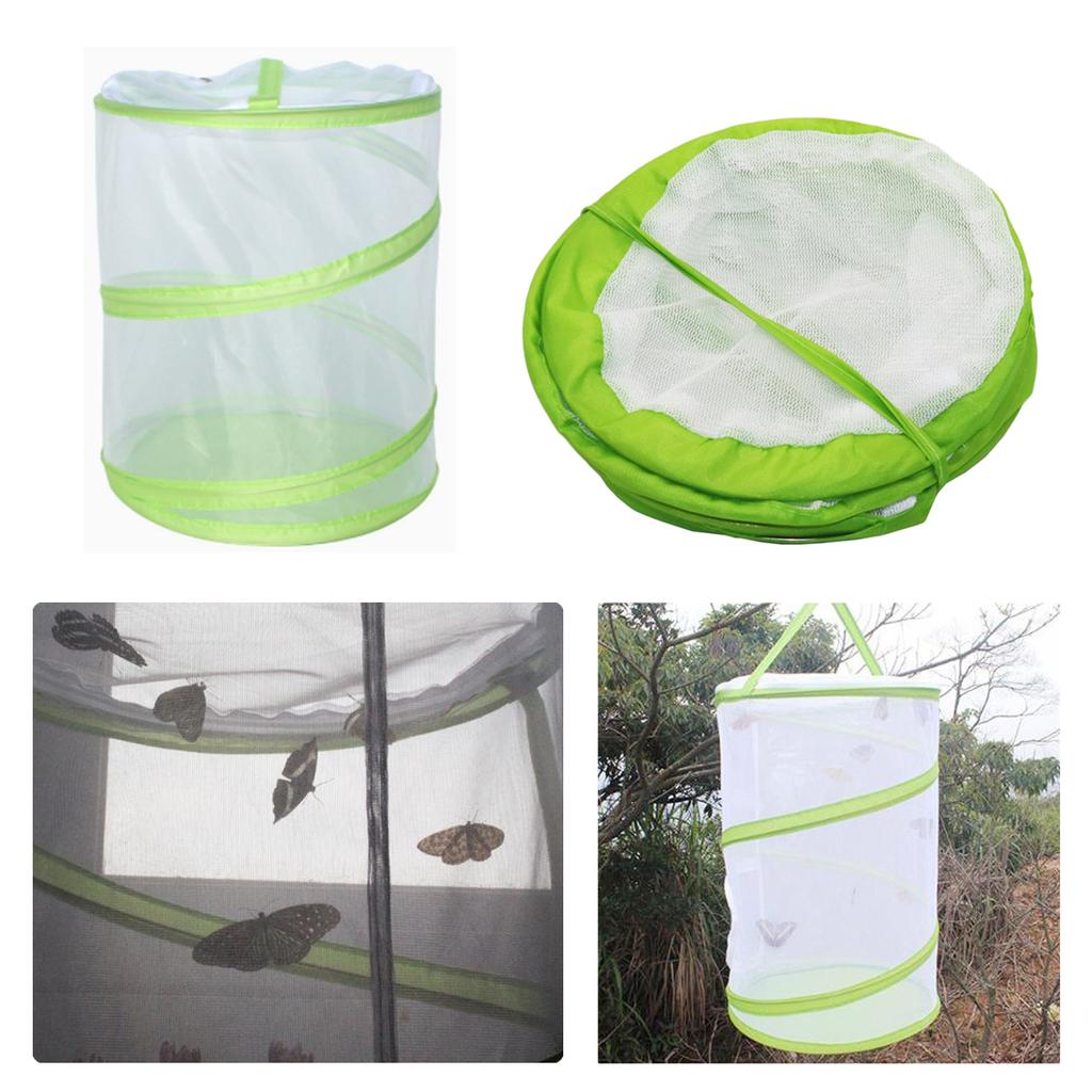 Children's Butterfly Cage with Handles Foldable Insect Grasshopper Cicada Net Cage Plant Cultivation Reptile Breeding Box 1Pc