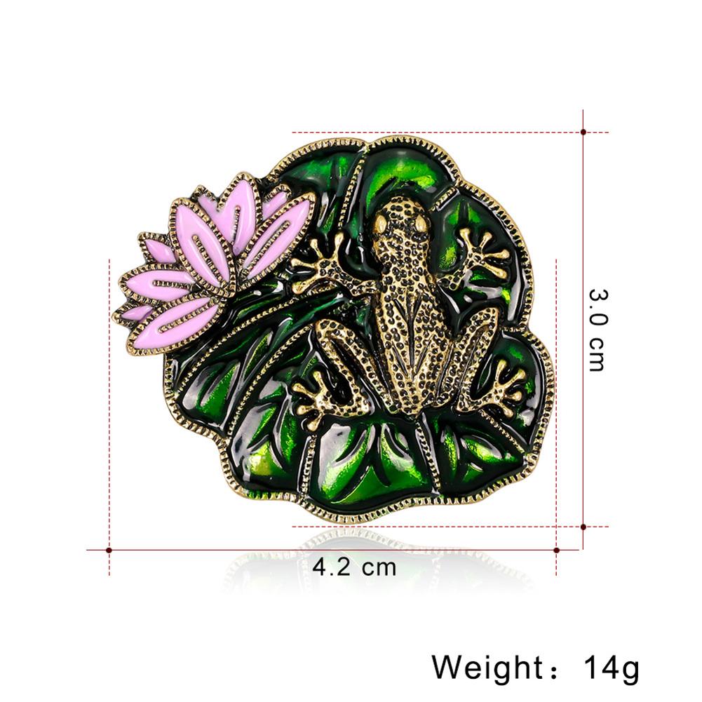 Cute Cartoon Lotus Leaf Frog Breastpin Chic Refined Brooch Halloween Xmas Gift