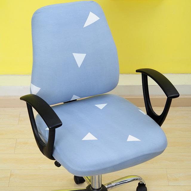 Printed Stretch Split Seat Cushion Cover Soft Stretchy Computer Sectional Chair Covers Home Decor Rotating Lift Office Dining Chair Protectors