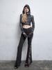 Hilda Incision Dye Bootcut Pants [Brown]