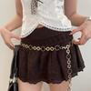 Fashion Metal Women's Waist Chain Adjustable Durable Retro Waist Chain Gold/Silver Carved Chain Belt