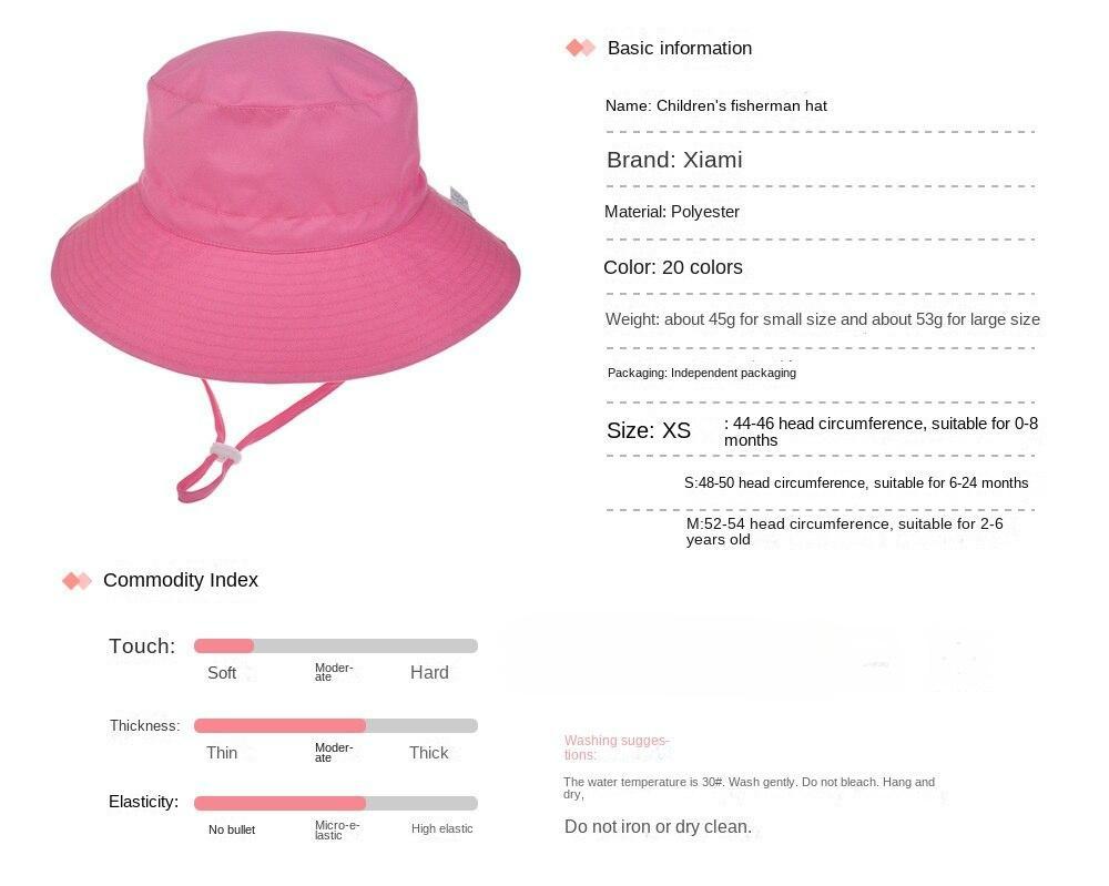 Children's Hat New Sun Hat Male and Female Baby Breathable Basin Hat Beach Hat