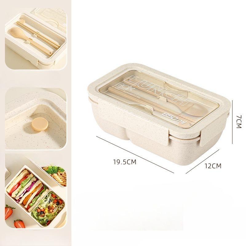 

Microwave Safe Heating Lunch Box Fruit Bento Container with Cutlery Set Portable Meal Prep Box for Office Workers Daily Lunch