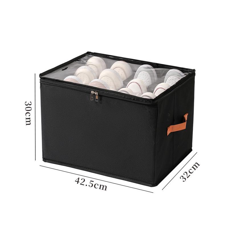 Foldable Fabric Organizer Box with Lid: Multifunctional, Divided Compartments for Underwear, Panties, Shoes, or Sundries.