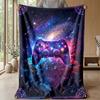 Galaxy Game Controller Theme Blanket Lightweight Warm Flannel Blanket Decorative Throw Blanket for Home Decoration
