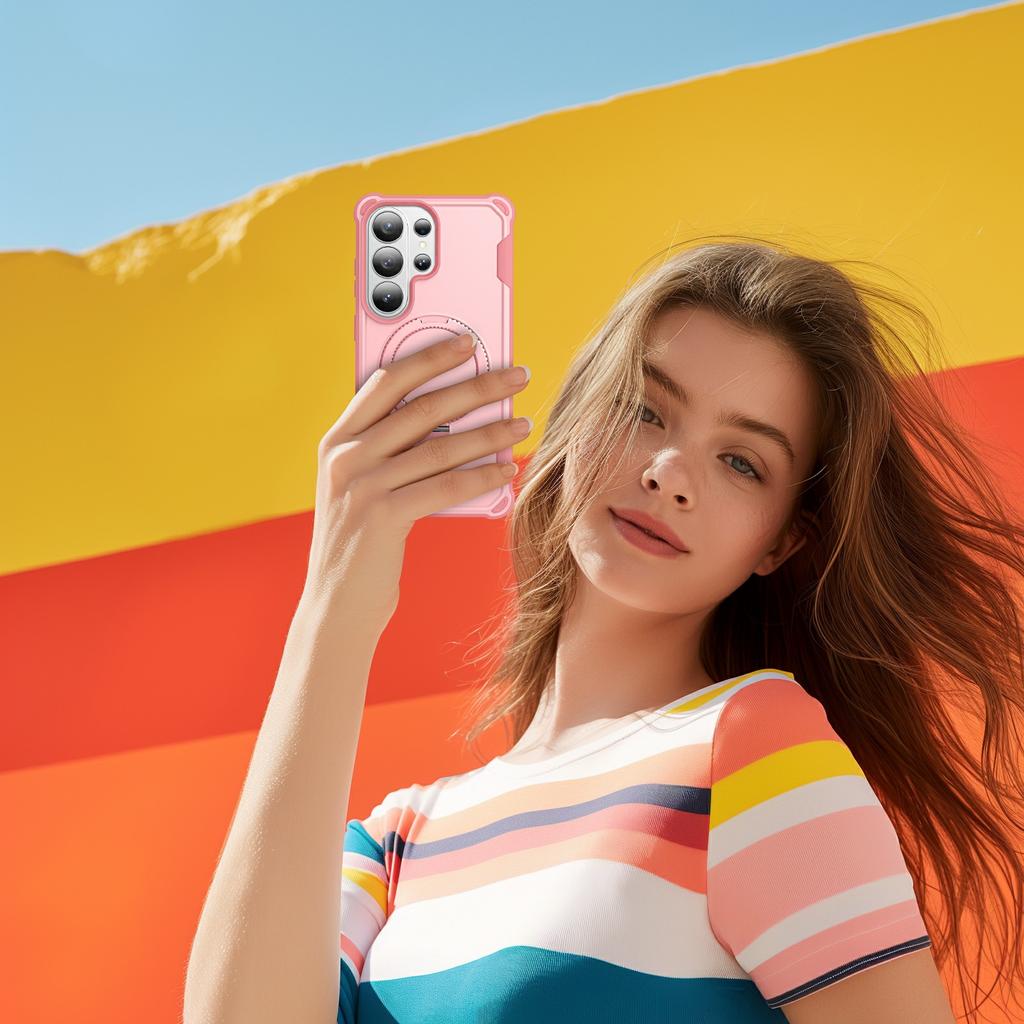 For Samsung Galaxy S26 Ultra Magnetic Case Kickstand TPU + PC Shockproof Phone Back Cover