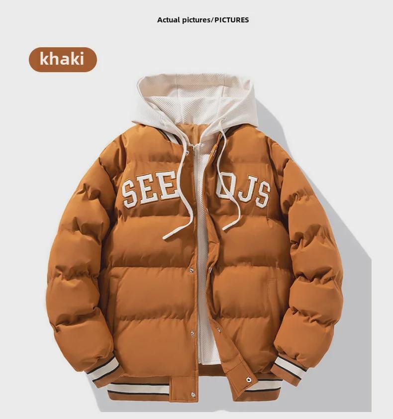 Chaqueta de Invierno para Hombre a la Moda con Capucha y Mezcla de Algodón - Diseño Casual de Dos Piezas