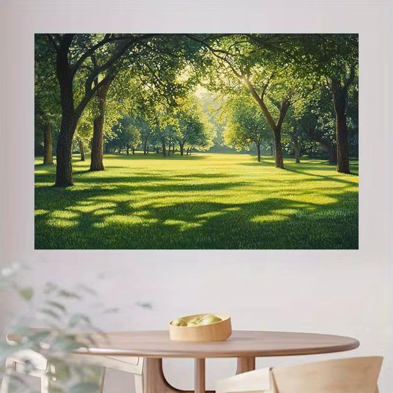 2D Green Park Background Cloth Sunny Forest Lawn Nature Party Backdrop Banner