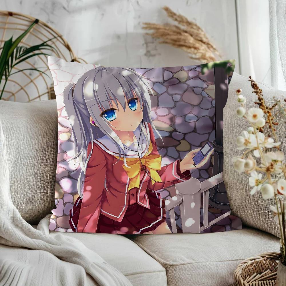Charlotte Tomori Nao Anime Cushion Cover 30x50 Polyester Sofa Cushions Decorative Throw Pillows Home Decoration Pillowcover