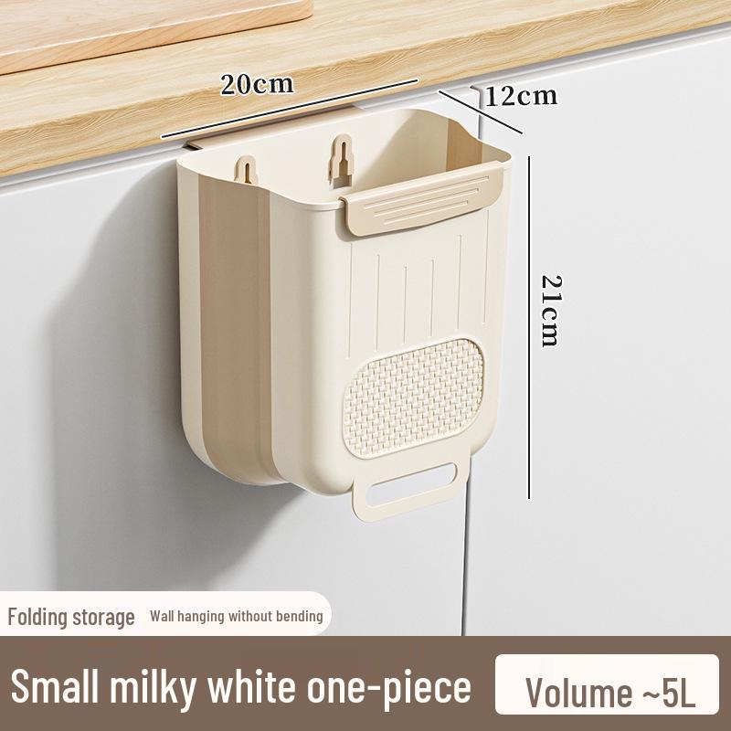 Foldable Wall-Mounted Kitchen Trash Can - Waste Sorting & Storage Bin