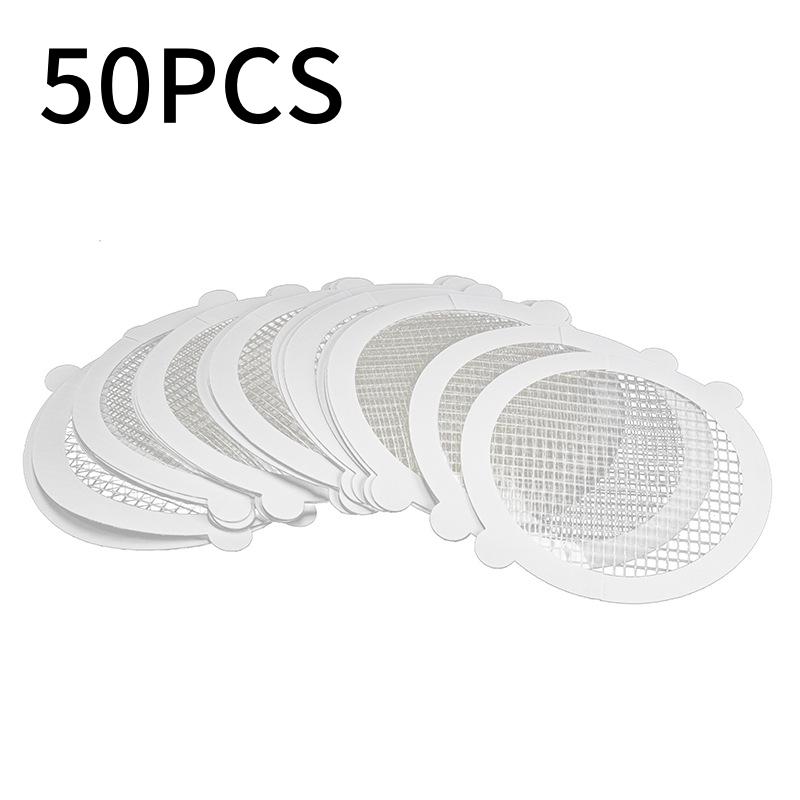 50pcs Shower Drain Hair Catcher Set, Mesh Filter Stickers, Anti-Clogging Drain Pipe Eye Stickers for Kitchen and Bathroom, Waterproof PP Material