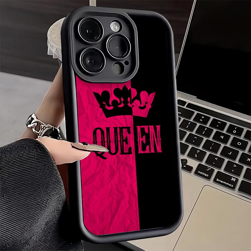Phone Case for iPhone 17 Air 16E 15 16 Pro Max Queen King Couple Theme Cover 14 Plus 13 12 Mini Soft Shell Silicone Fundas