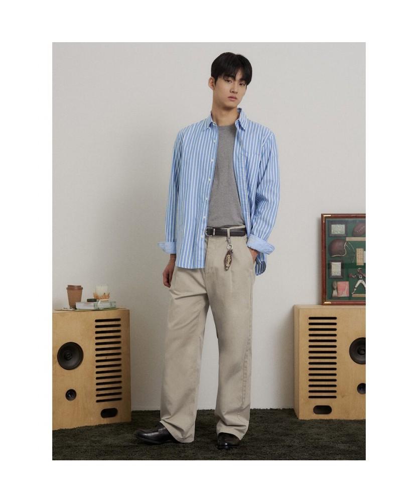 Binpolmen Heritage Club Tuck Wide Chino Pants Beige