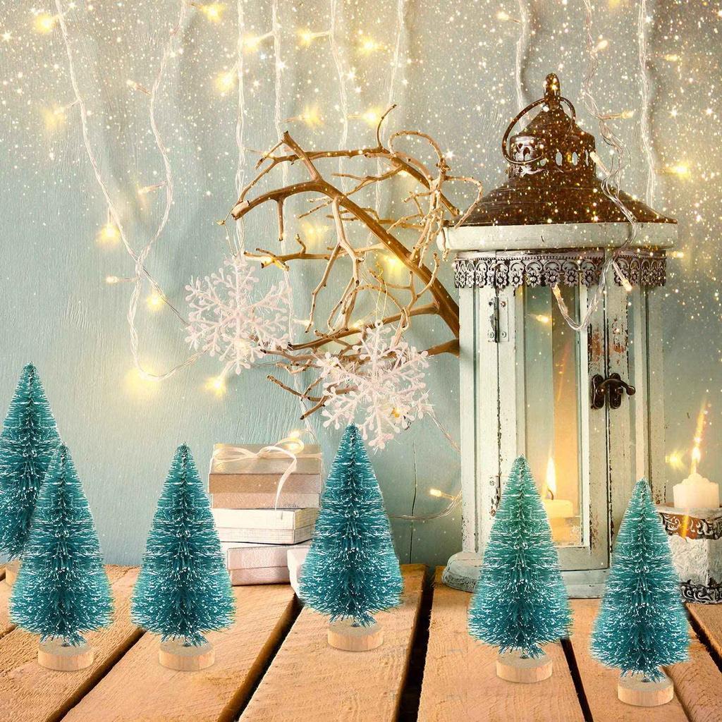 M-Modern-34 Stück Mini Weihnachtsbaum Schnee Frost Kleine Kiefer DIY Basteln Schreibtischdekoration Weihnachtsschmuck Baumschmuck