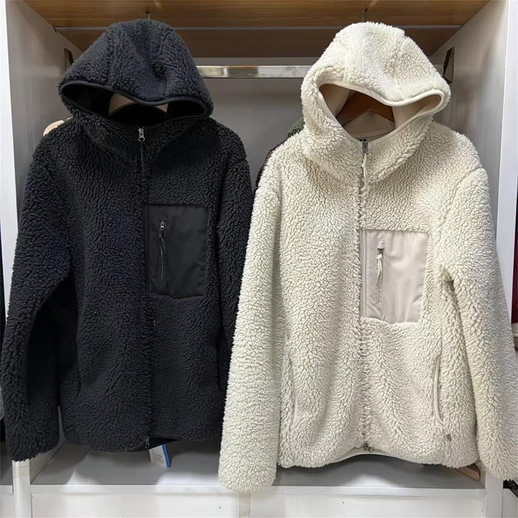 Winter Hooded Lamb Wool Velvet Polar Fleece Jacket Women's Casual Top Outdoor Camping Hiking Fishing Thermal Polartec Coat