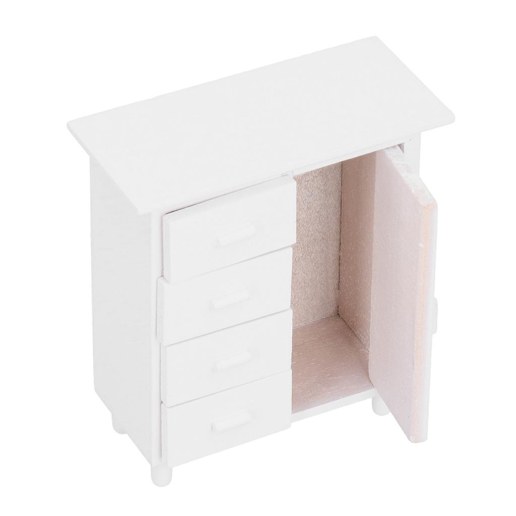 1:12 Miniature Cabinet Decorative Wooden Cabinet Furniture Model Toy Dollhouse Accessories