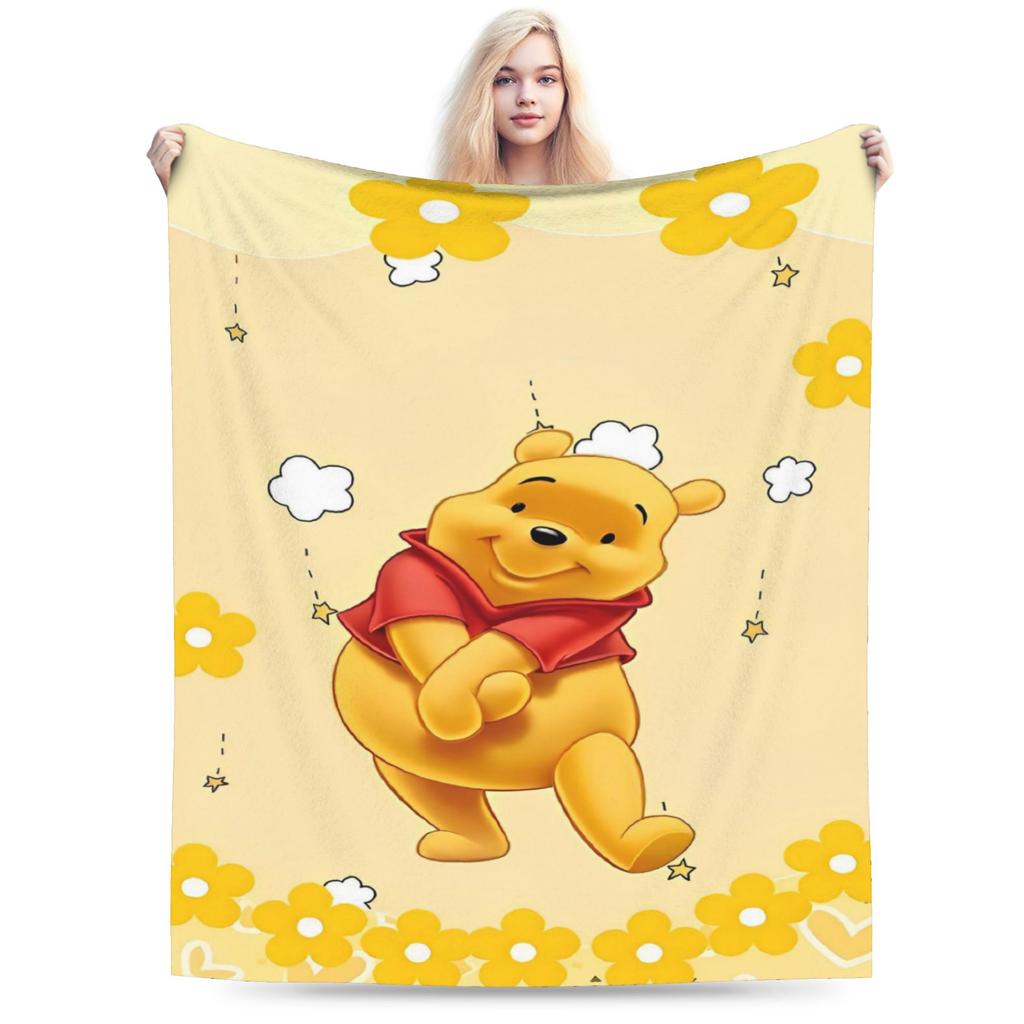 Cute Kawaii Blankets Winnie The Pooh Fuzzy Throw Blanket Bedding Couch Personalised Soft Warm Bedspreads