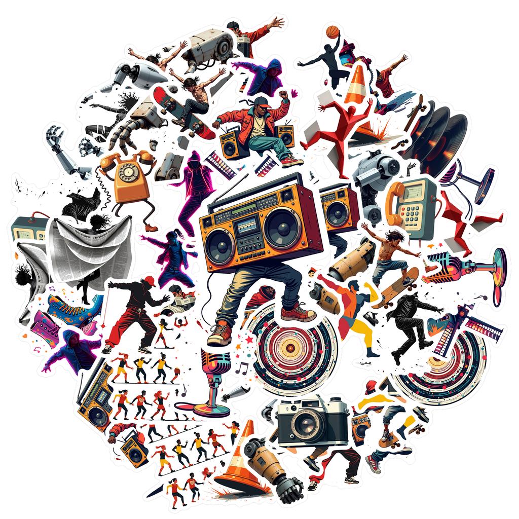 35pcs-100pcs Decals  Waterproof Music Stickers Robot Stickers Vinyl Stickers for Instruments Stationery Phones