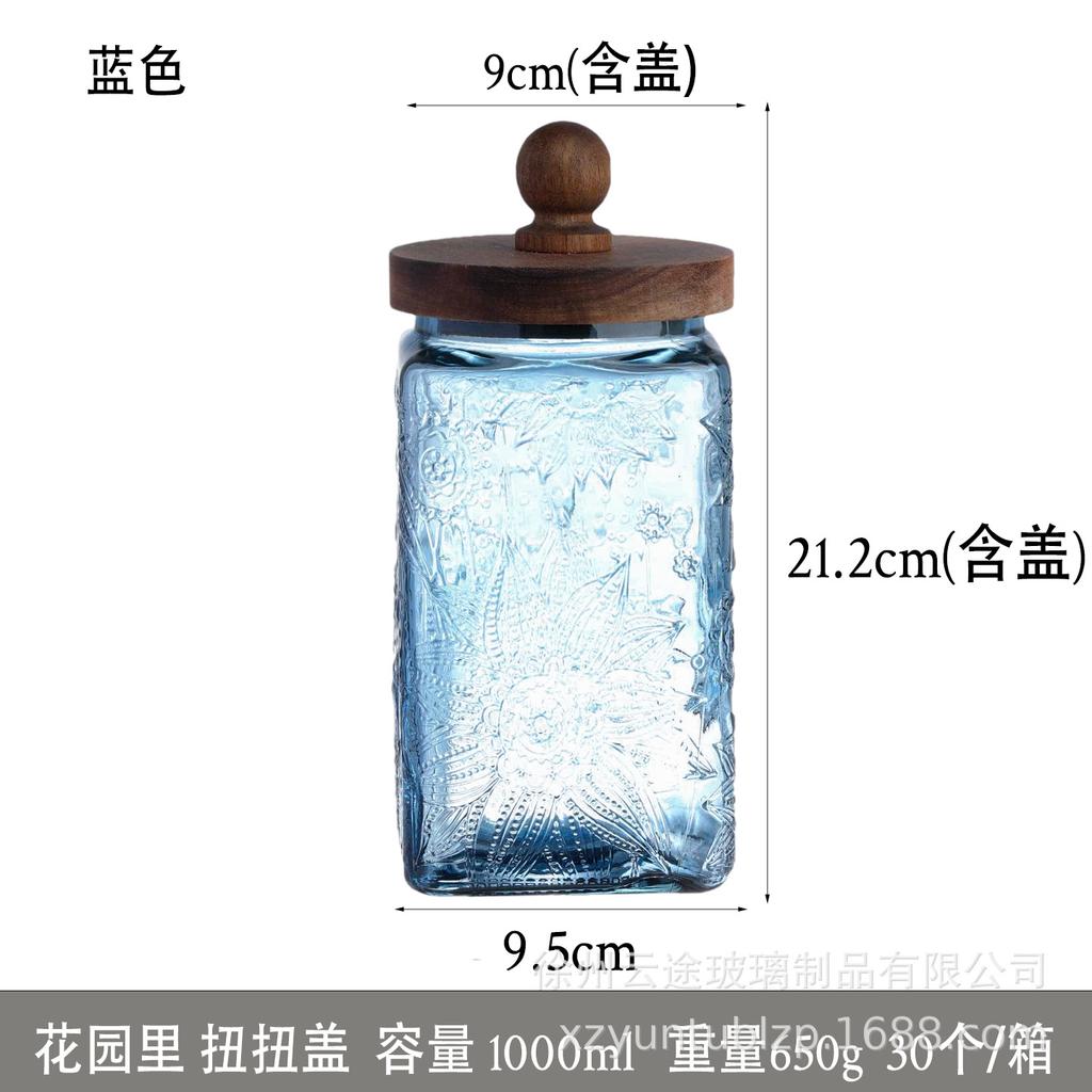 1000 Farben Begonien Glas Vorratsglas Vintage Küche Getreide Nussglas Haushalt Teeglas Lebensmittelaufbewahrung Behälter Geschenk Heimdekoration