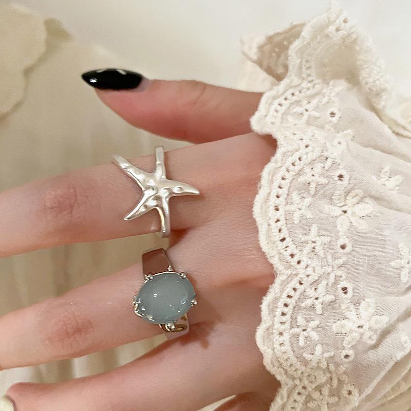 Women's Starfish Open Index Finger Ring: Light Luxury, Non-Fading, Versatile, High-End Summer Style