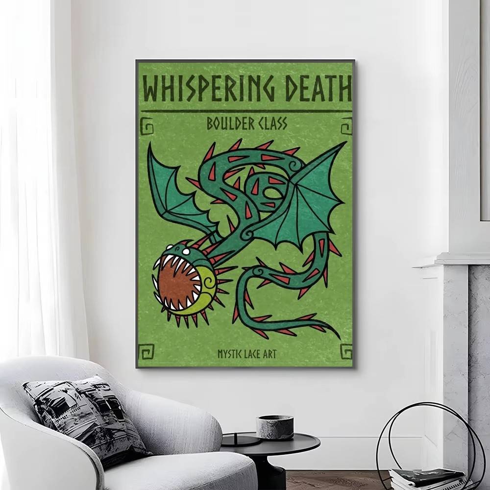 1PC Retro Hookfang Seashocker Toothless Dragon Cards Wall Art For Kitchen Decor, Poster Prints Home Decoration