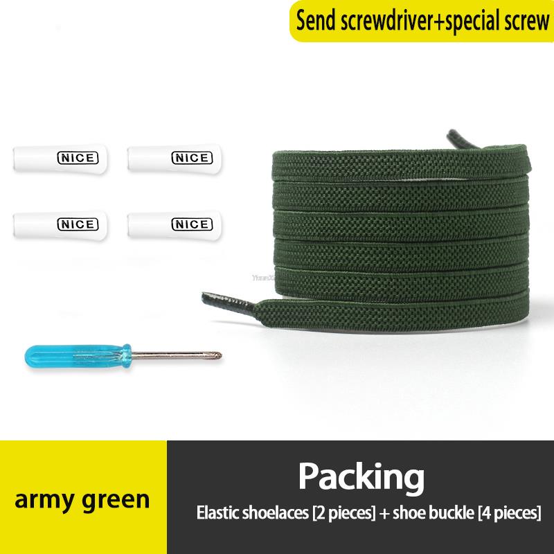 Fashion No Tie Shoe laces Elastic Laces Sneakers Flat Shoelaces without ties Kids Adult Quick Shoe lace Rubber Bands for Shoes
