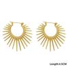 Punk Fan Shaped Metal Sunflower Exaggerated Hoop Earrings for Women Versatile Simple Hollow Earrings Wholesale Jewelry Accessory