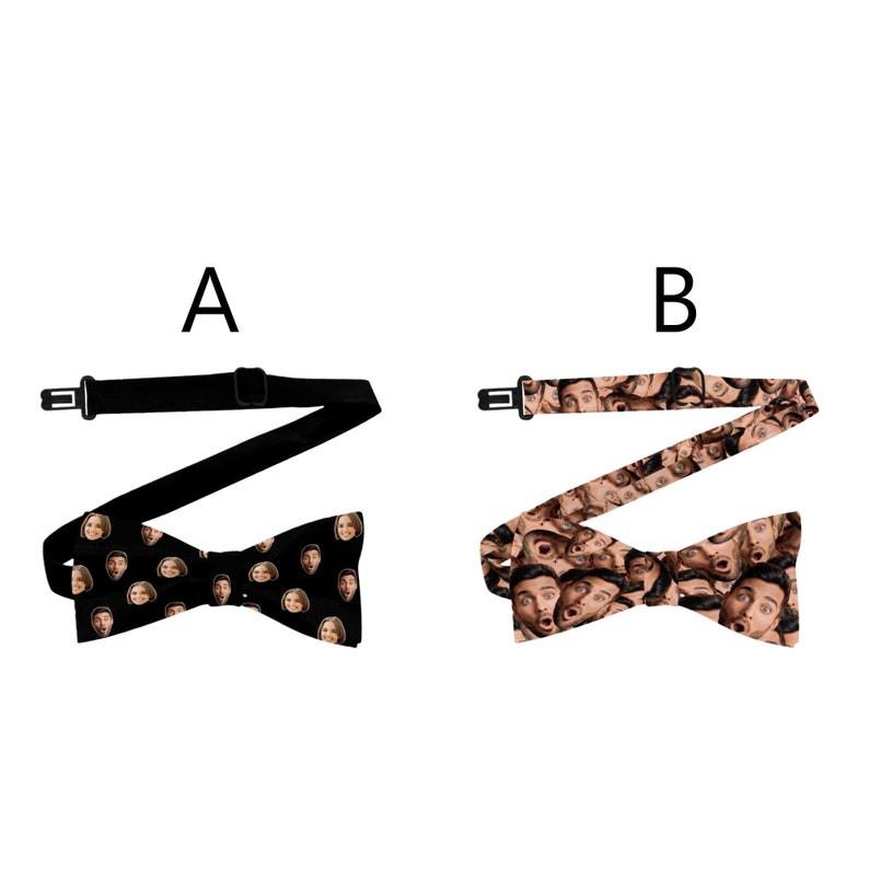 

Персонализированный галстук-бабочка, индивидуальный галстук-бабочка с лицом, подарок на годовщину свадьбы, предварительно завязанный для мужа, парня чёрный