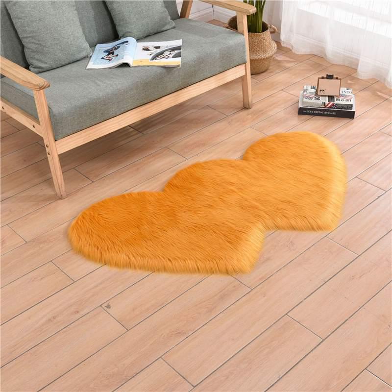 Simple Faux Wool Irregular Bedside Rug for Bedroom and Living Room