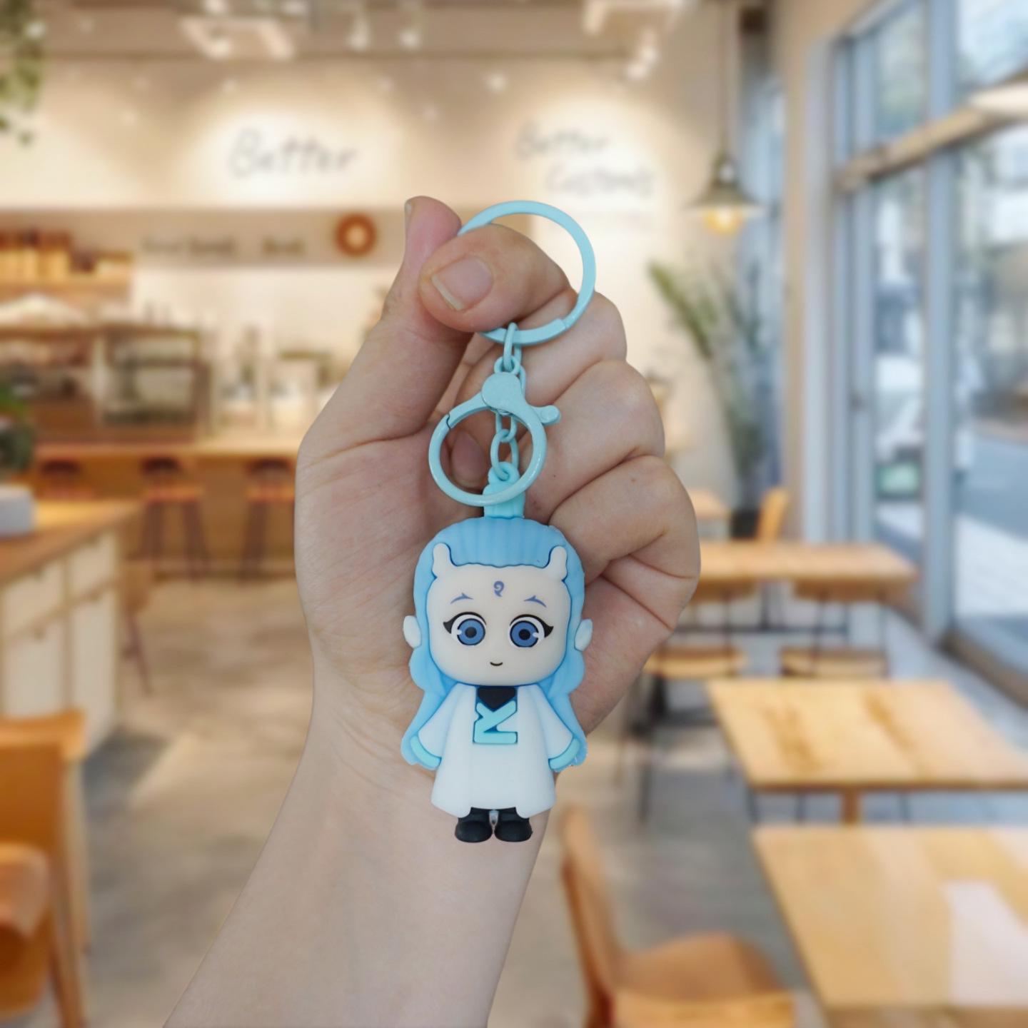 Nezha the Monkey King Keychain: Anime Gift & Backpack Charm Ao Bing Pendant