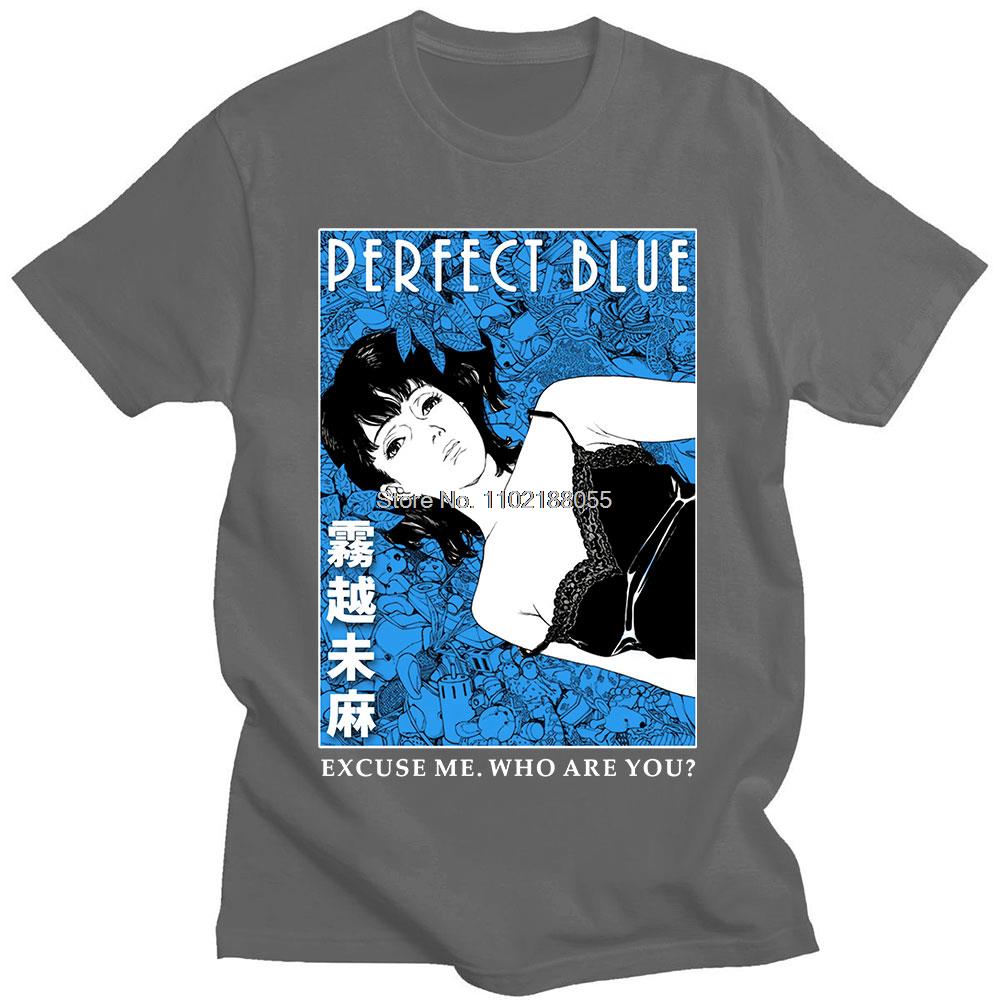 Japanischer Anime Perfect Blue T-Shirt Herren Damen Kurzarm T-Shirt Baumwolle Gothic Kleidung Ästhetische Unisex Kleidung T-Shirt