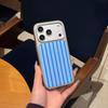 Niche Simple Color Block Stripes Case for iPhone 14/15/16/17 Pro Max