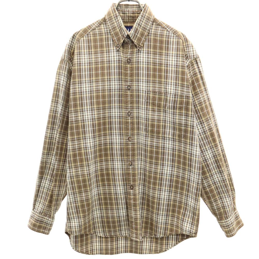 GAP 90s Old Check Pattern Long sleeve Button down shirt S Brown etc Men's Used