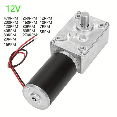 Κινητήρας με Κοχλιωτό Γρανάζι DC 12V, Υψηλή Ροπή Αυτοασφαλιζόμενος Άξονας D 8mm, Πολλαπλές Στροφές για Περιστρεφόμενο Τραπέζι και Οδήγηση Πόρτας Ντουλαπιού
