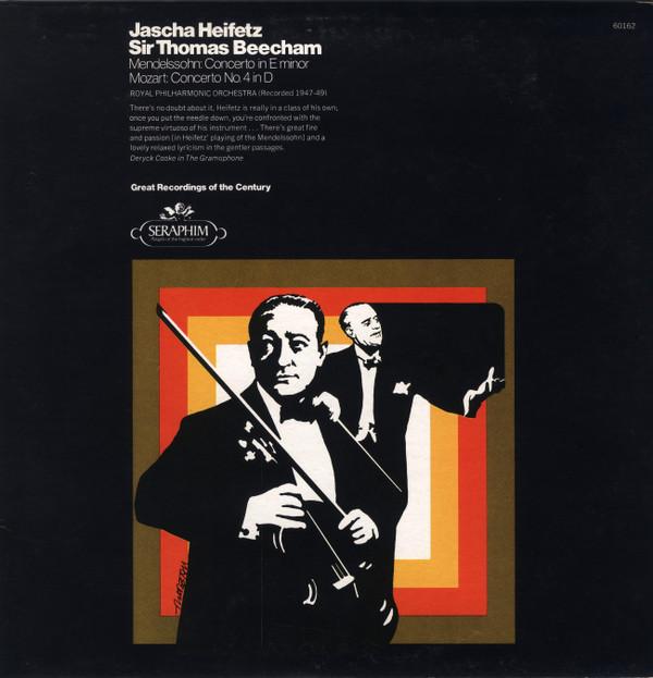 

LP Record JASCHA HEIFETZ SIR THOMAS BEECHAM Concerto In E Minor Concerto No. 160162 Seraphim 1971 US Classical Used