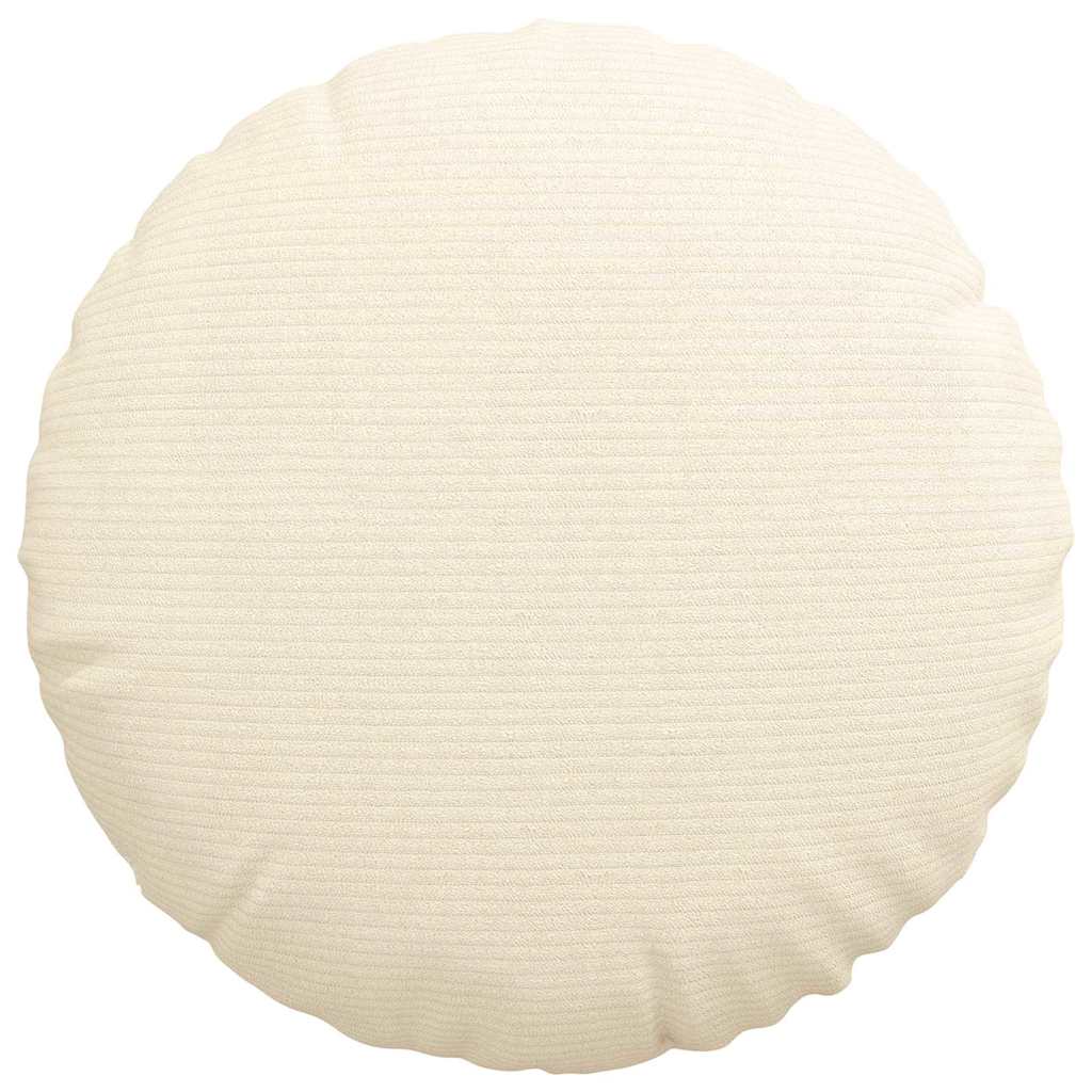 Seat Cushion 2 Pcs Cream Ø 40 Cm Cord Fabric