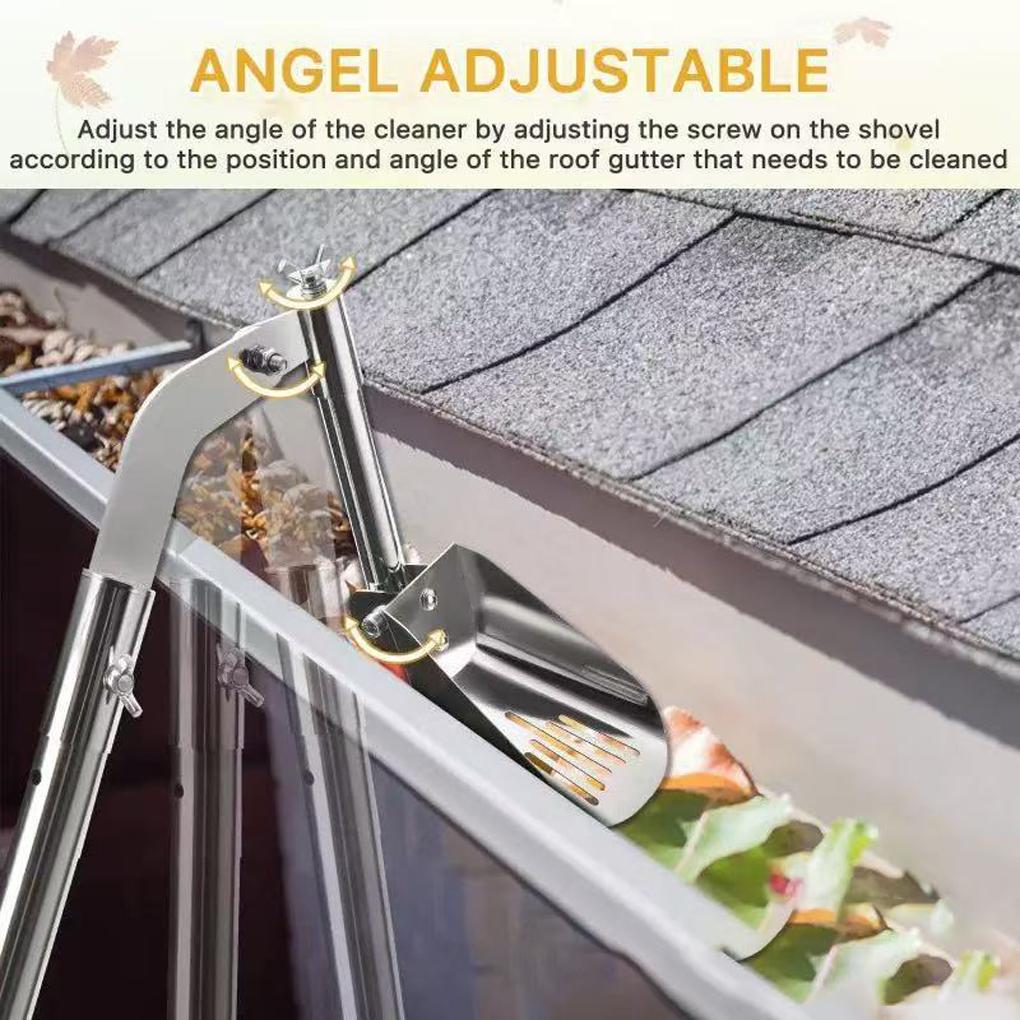 Gutter Scoop Leaf Cleaning Spoon Portable Roof Gutter Tool Foldable Handle Gutter Cleaning Shovel Leaves Dirt Remove tool