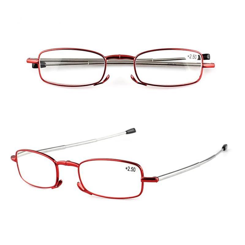 Men Women Folding Reading Glasses with Case Portable Telescopic Presbyopia Eyeglasses Prescription Glasses Diopter +1.0 To +4.0